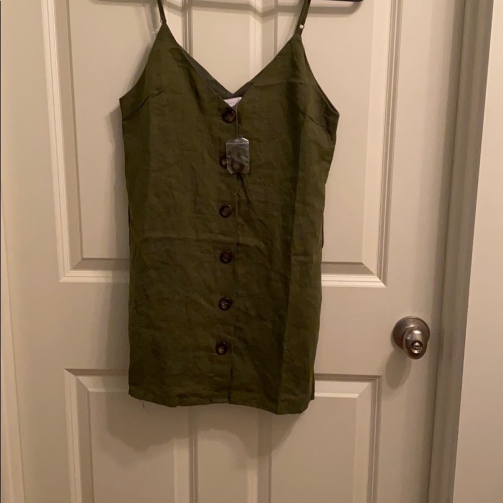 Hunter green button dress